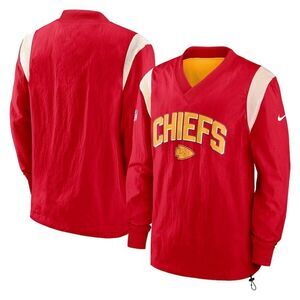 Men's XL Nike Red Kansas City Chiefs Sideline Athletic Stack V-Neck Pullover